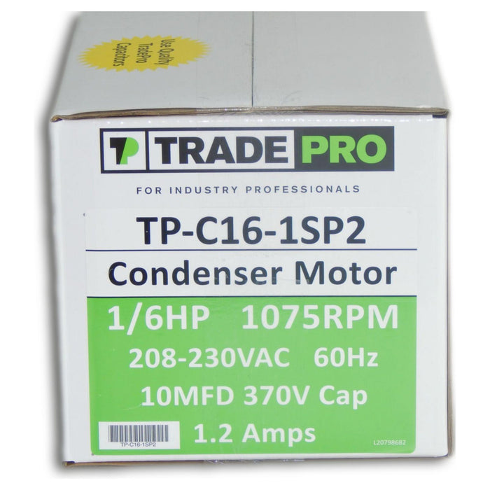 TRADEPRO® - PSC 208-230 VAC 1,075 RPM 1/6 HP 1-Speed - Condenser Motor