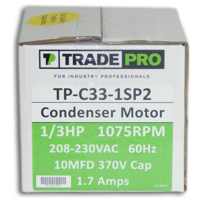 TRADEPRO® - PSC 208-230 VAC 1,075 RPM 1/3 HP 1-Speed - Condenser Motor