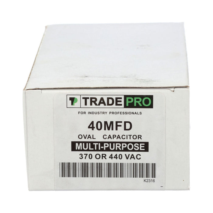 TRADEPRO® 40 MFD (Microfarads) 440/370V Oval Run Capacitor