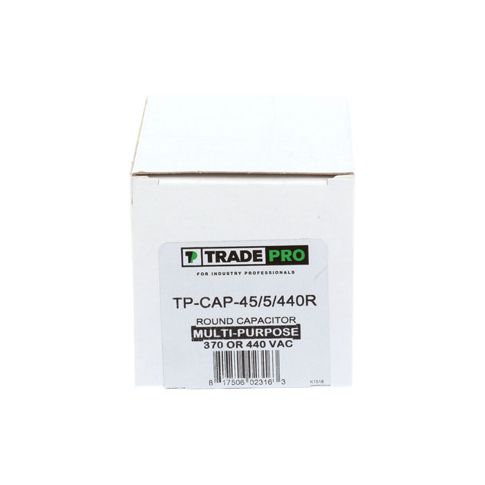 TRADEPRO® 45+5 MFD (Microfarads) 440/370V Round Run Capacitor